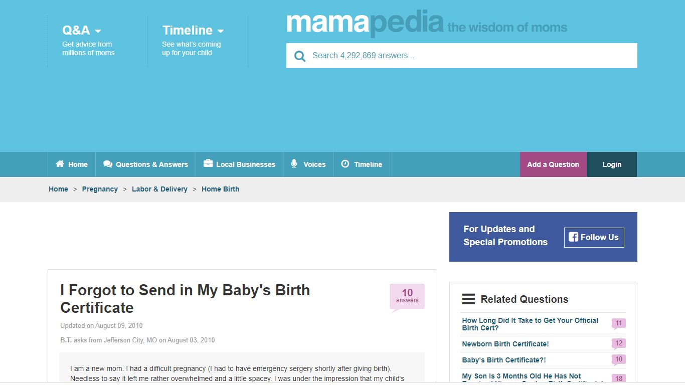 I Forgot to Send in My Baby's Birth Certificate - Mamapedia™